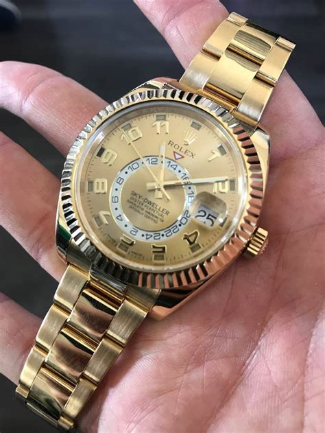 all gold rolex sky dweller